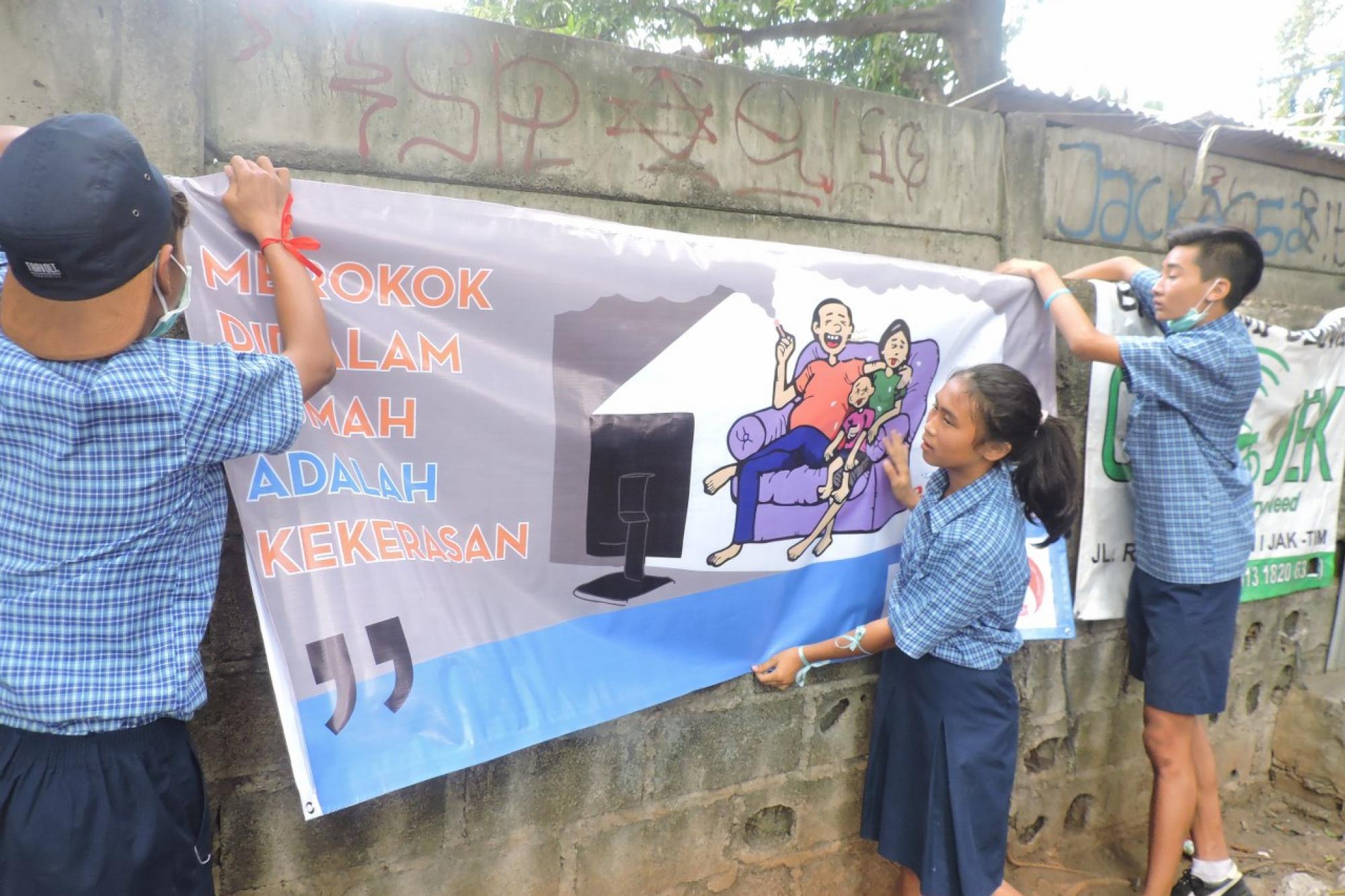 Aksi Penolakan Iklan Rokok SMP Budhaya III Santo Agustinus Jakarta