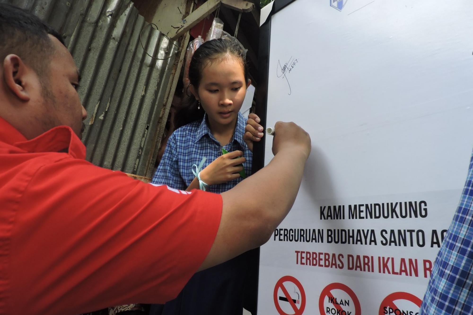 Aksi Penolakan Iklan Rokok SMP Budhaya III Santo Agustinus Jakarta